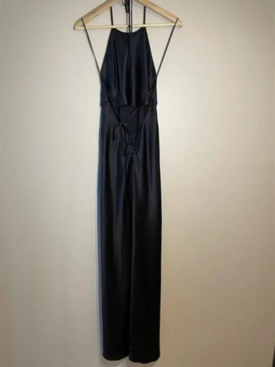NEW Reformation Jeany Silk Long Dress Backless Formal Wedding Black | Size S - Picture 7 of 10